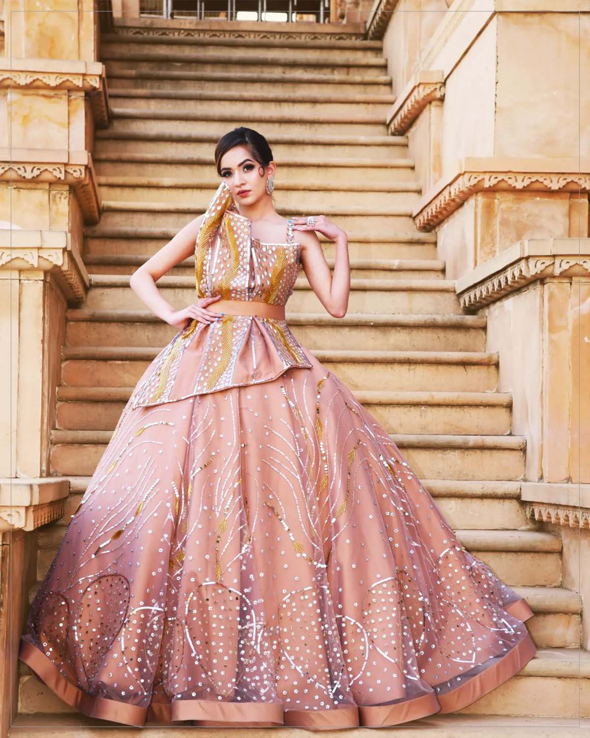 Alice-Nude Peach Gown