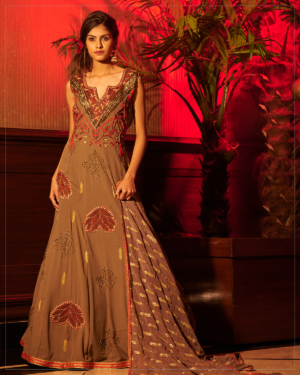 Mouse Colored Anarkali