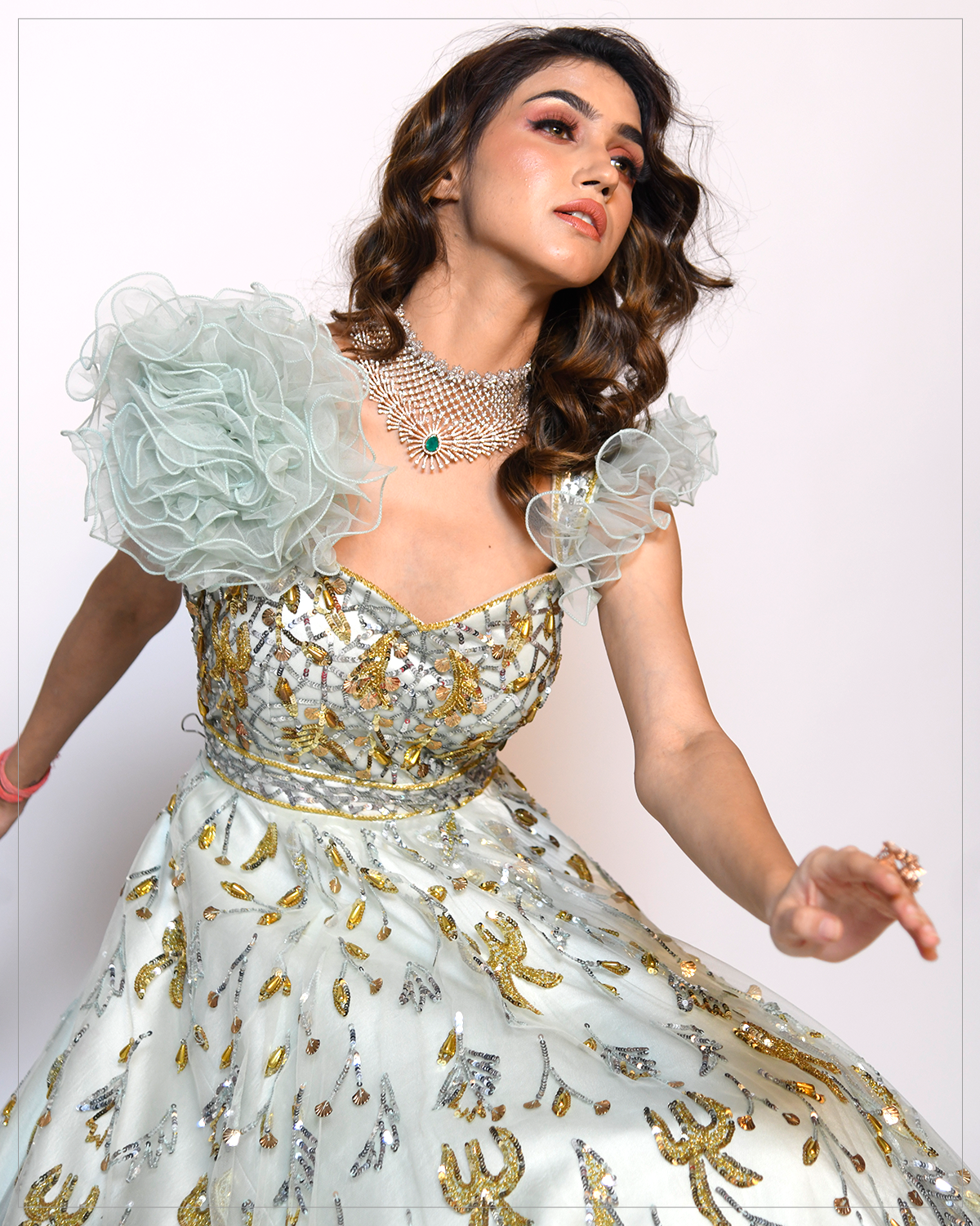 Celeste- Sea Green Gown - Image 4