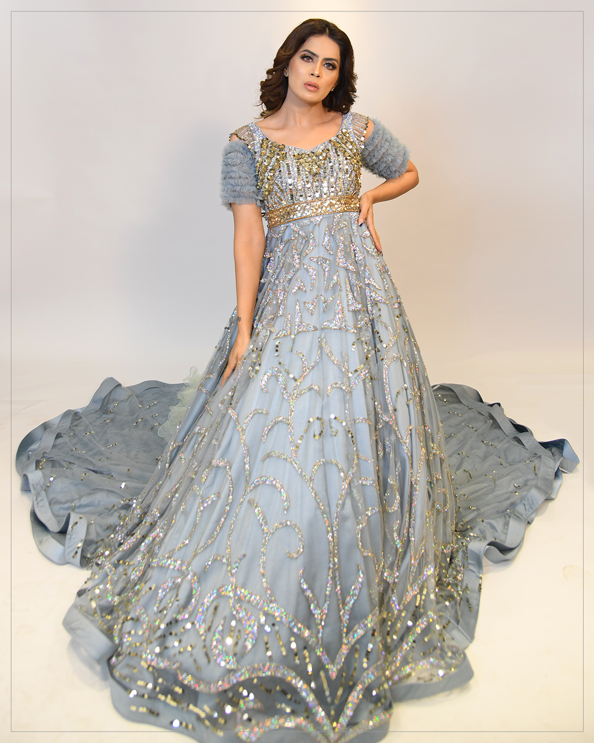 Ellie-Powdered Blue Gown - Image 4