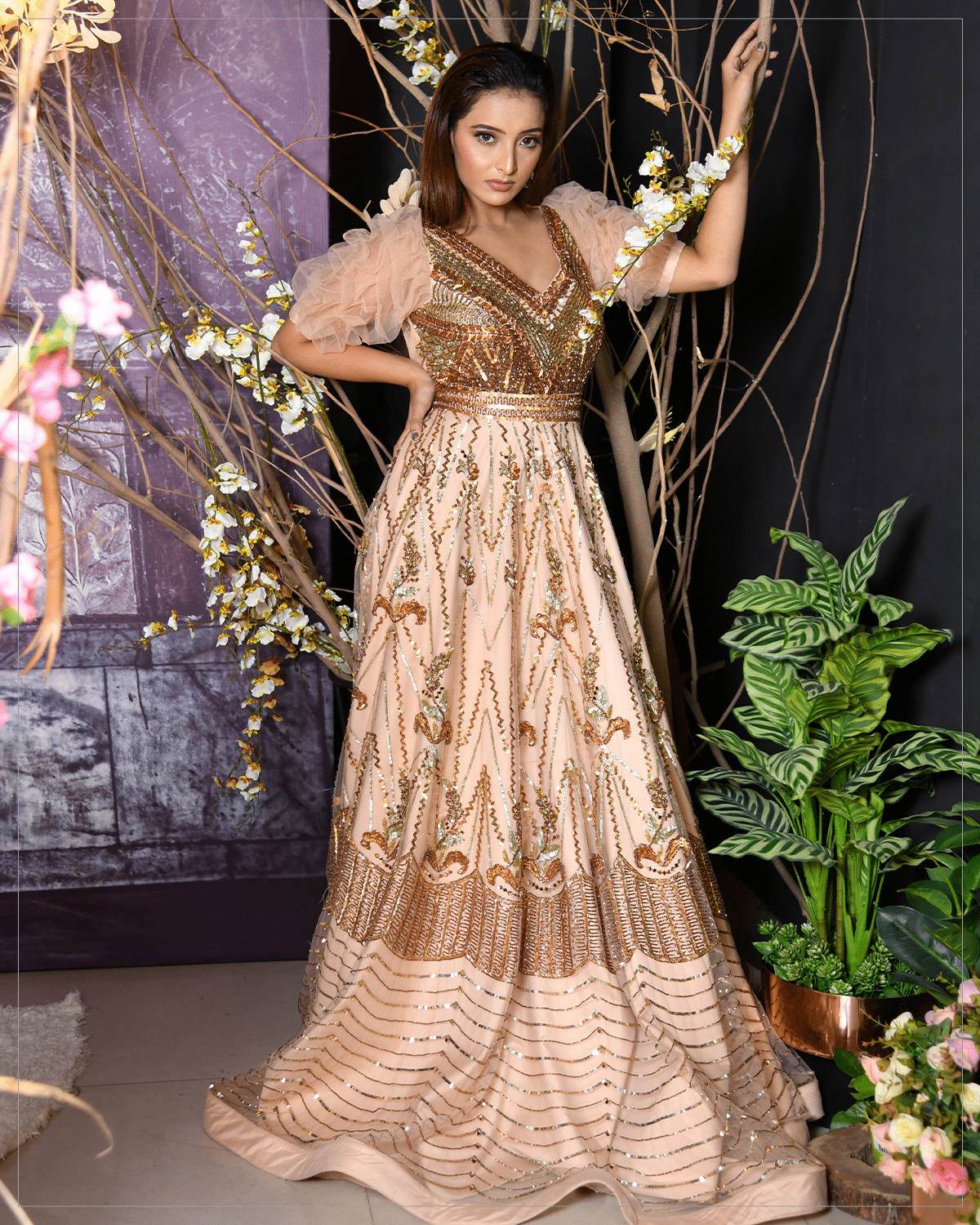 Gloria-Beige Gown - Image 2