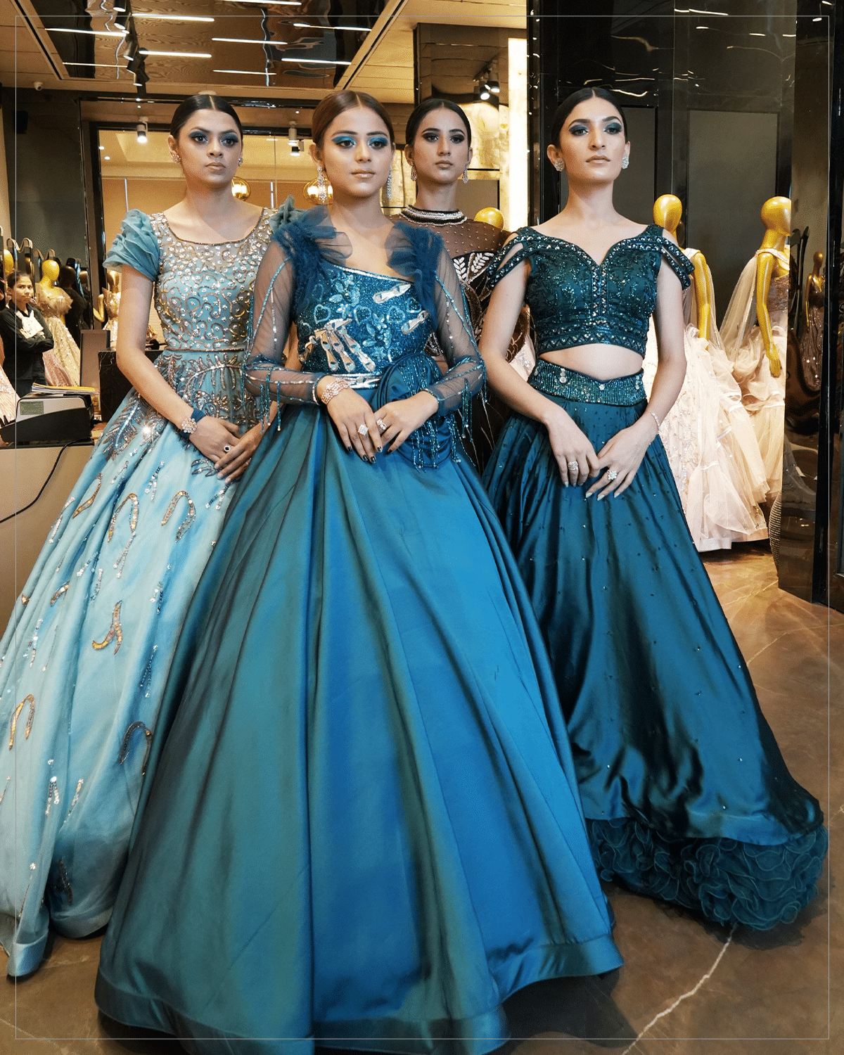 Noor-Teal Blue Gown - Image 4