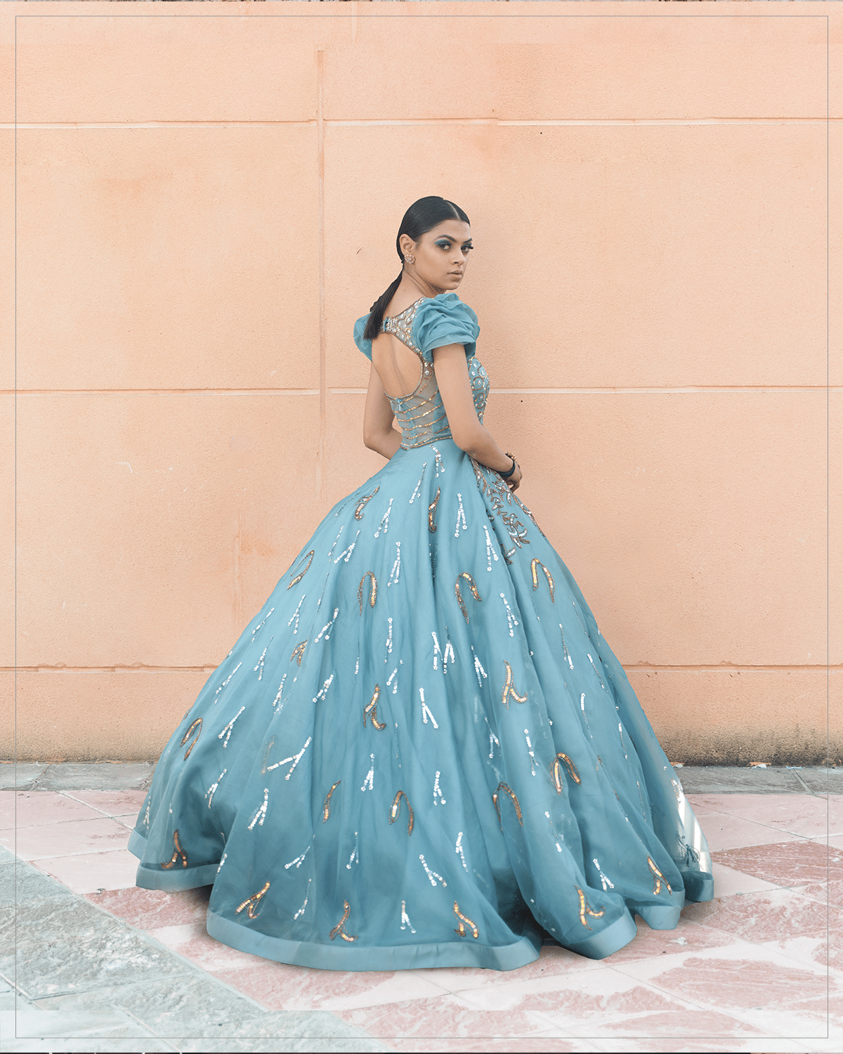 Zoya-Sky Blue Gown - Image 2