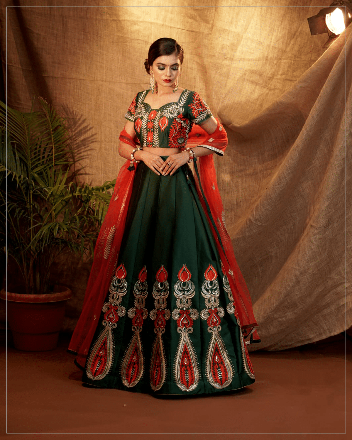 Dark Green Lehenga