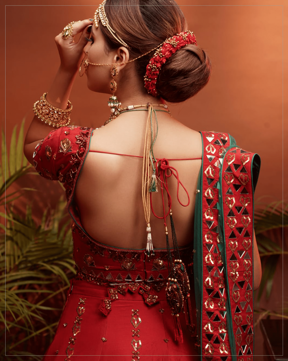 Deep Red Lehenga - Image 3
