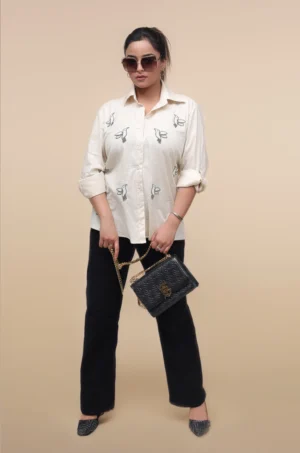 Off White Emb. Shirt