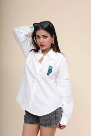 White Owl Emb. Shirt