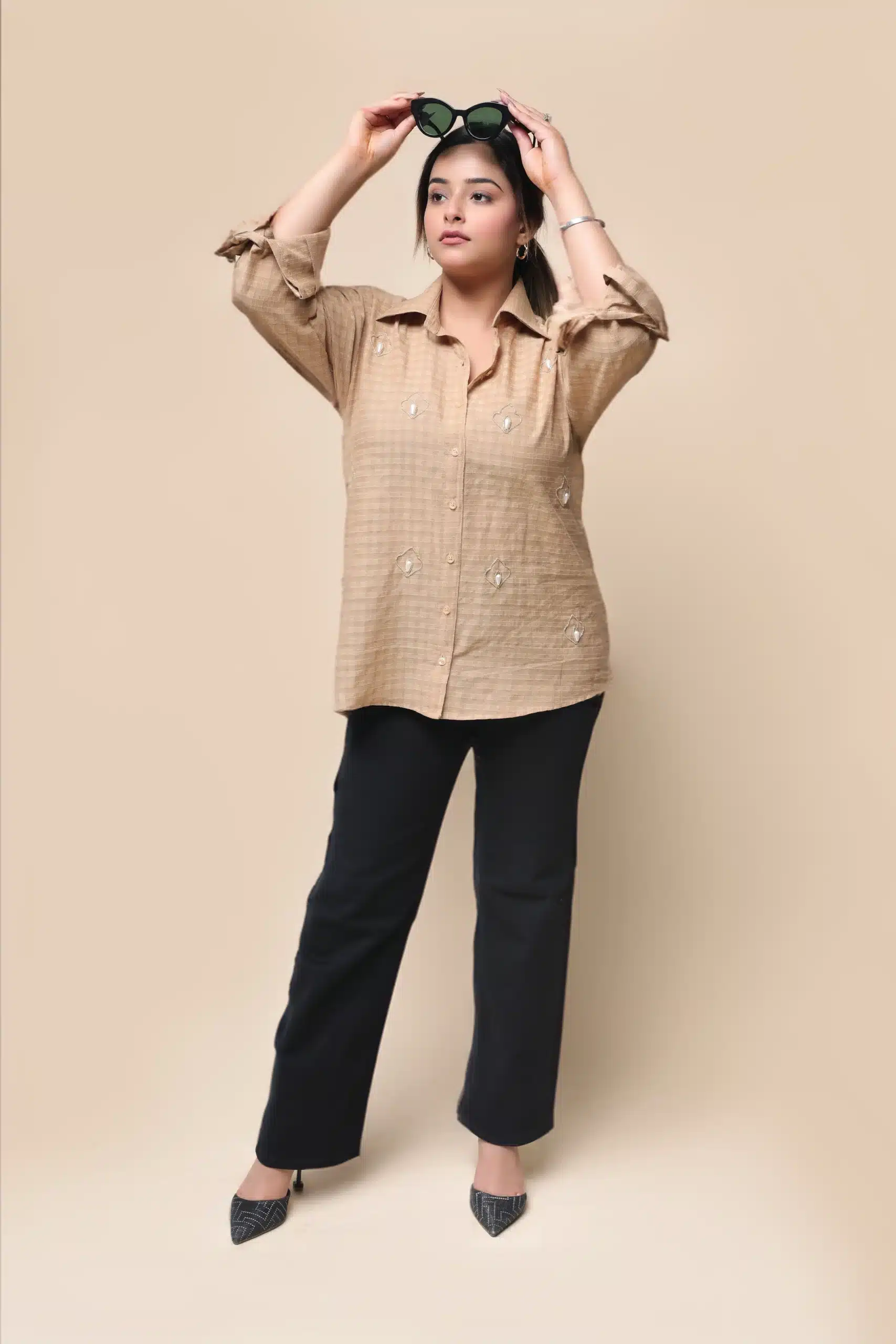 Beige Emb. Shirt