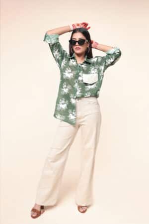 Forest Green Emb. Shirt