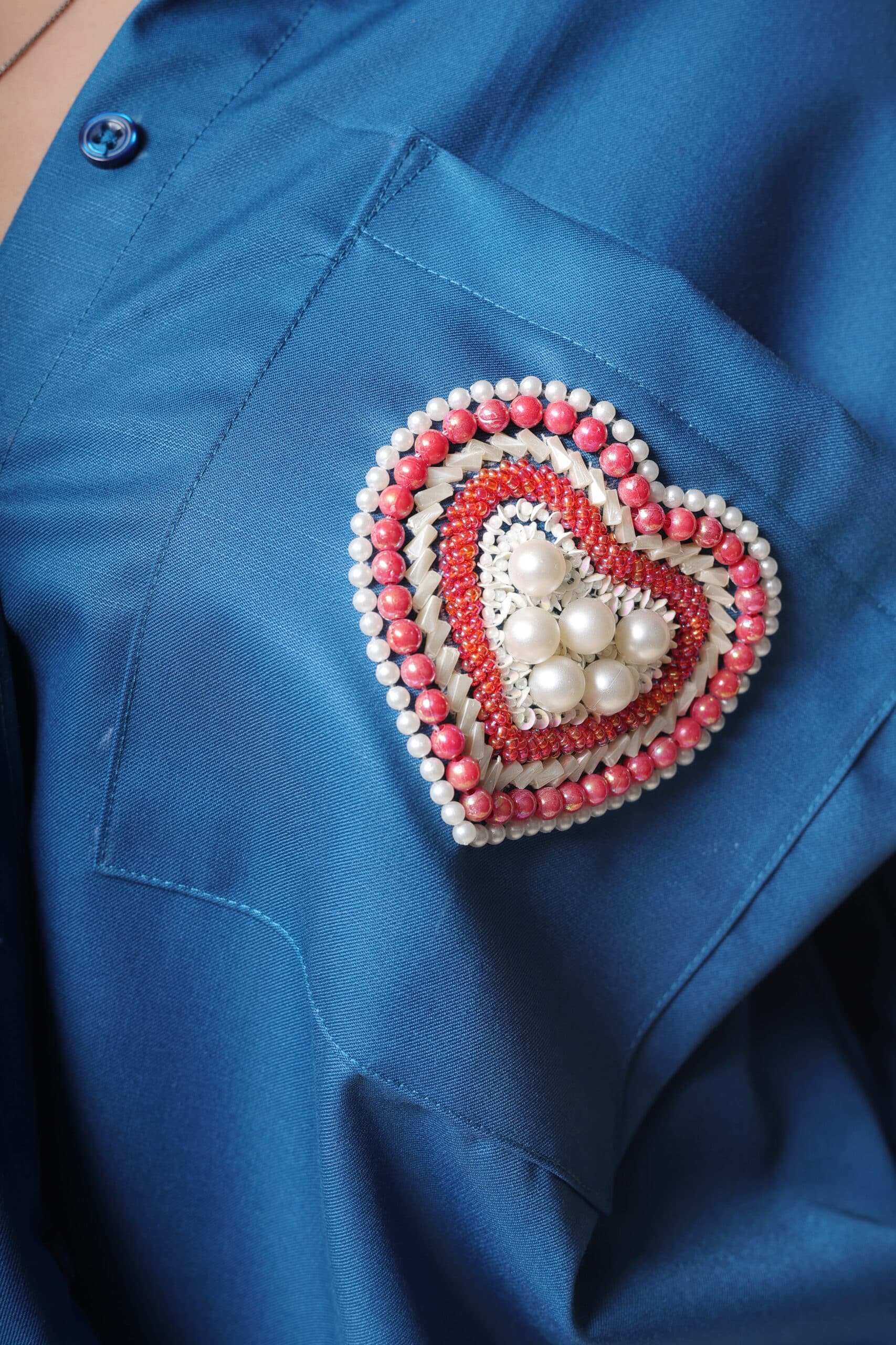 Sapphire Blue Emb. Shirt - Image 5