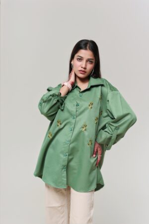 Deep Olive Emb. Shirt