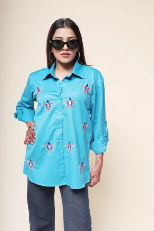 Sky Blue Emb. Shirt